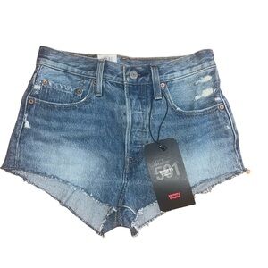 Levi's Women's 501 Medium Wash Blue Micro Jean Shorts
